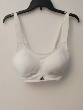 adidas White Padded High-Support Sports Bra